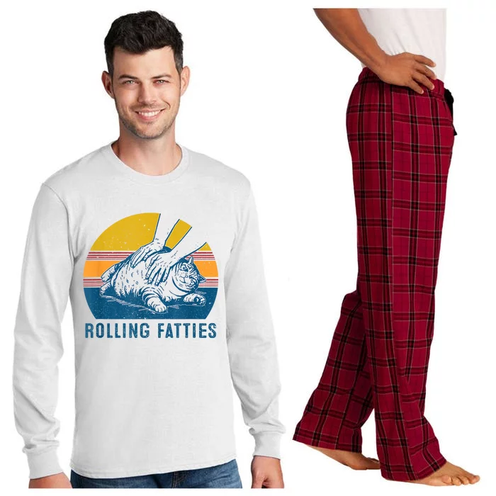 Cat Rolling Fatties Funny Long Sleeve Pajama Set