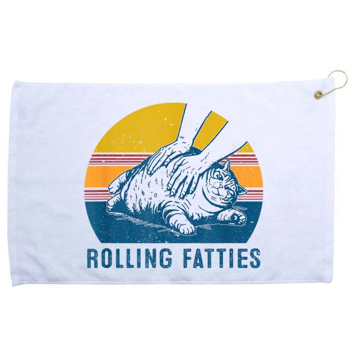 Cat Rolling Fatties Funny Grommeted Golf Towel