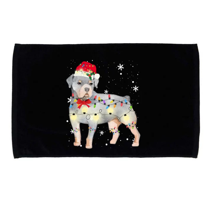 Christmas Rottweiler Funny Gift Microfiber Hand Towel