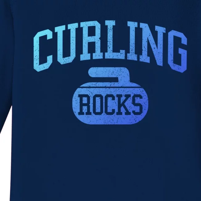 Curling Rocks Funny Winter Sports Gift Baby Long Sleeve Bodysuit