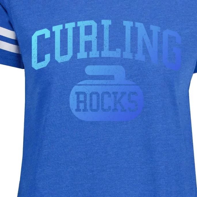 Curling Rocks Funny Winter Sports Gift Enza Ladies Jersey Football T-Shirt