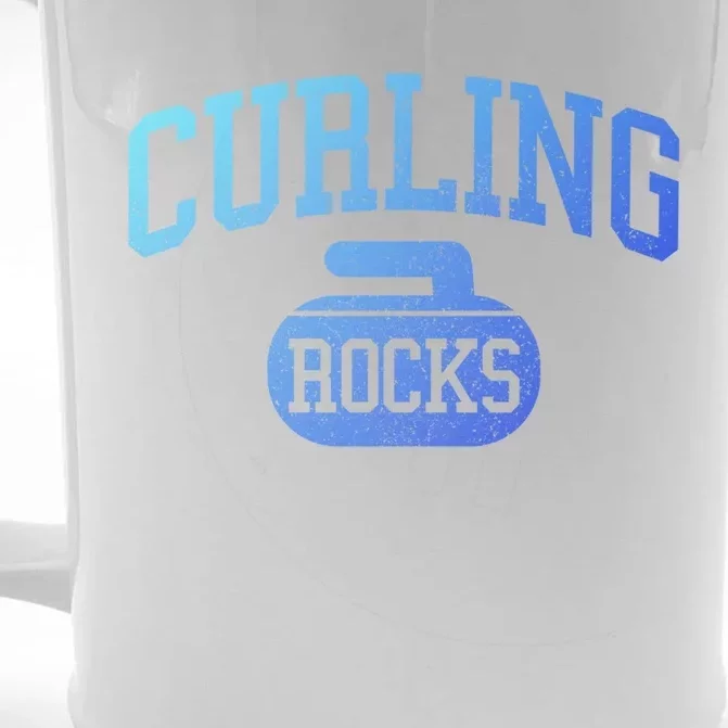 Curling Rocks Funny Winter Sports Gift Front & Back Beer Stein