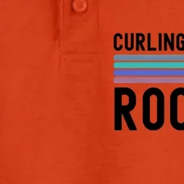 Curling Rocks Funny Curling Player Pun Curling Team Funny Gift Dry Zone Grid Performance Polo