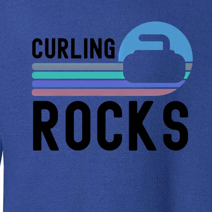 Curling Rocks Funny Curling Player Pun Curling Team Funny Gift Toddler Sweatshirt