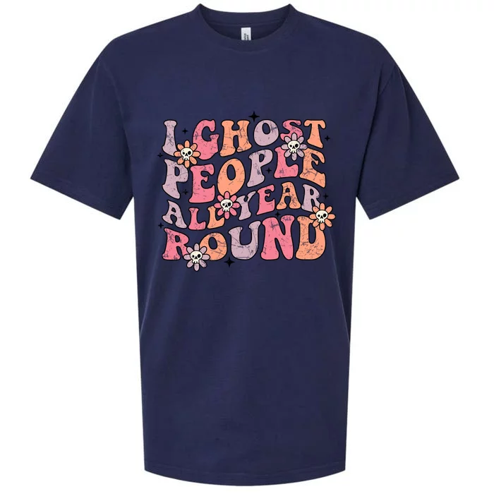 Cute Retro Funny Fall I Ghost People All Year Halloween Gift Sueded Cloud Jersey T-Shirt