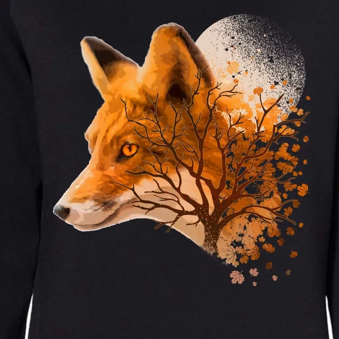 Cool Red Fox Tree Womens California Wash Sweatshirt