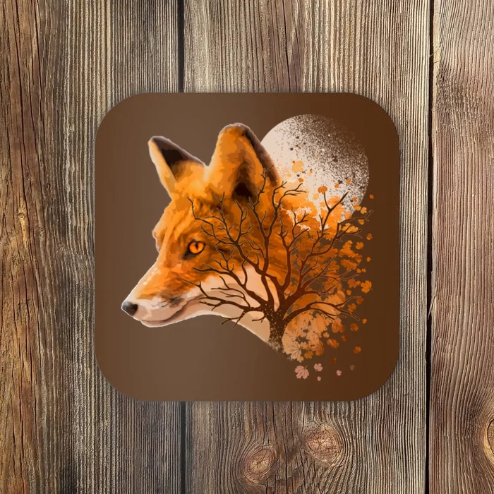 Cool Red Fox Tree Coaster