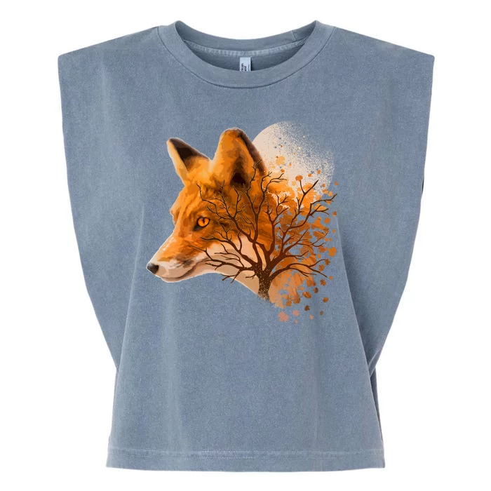 Cool Red Fox Tree Garment-Dyed Women's Muscle Tee