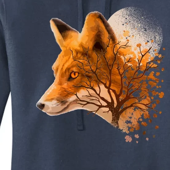 Cool Red Fox Tree Women's Pullover Hoodie