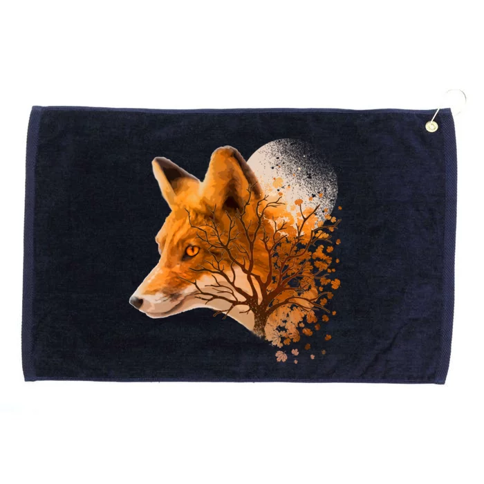 Cool Red Fox Tree Grommeted Golf Towel