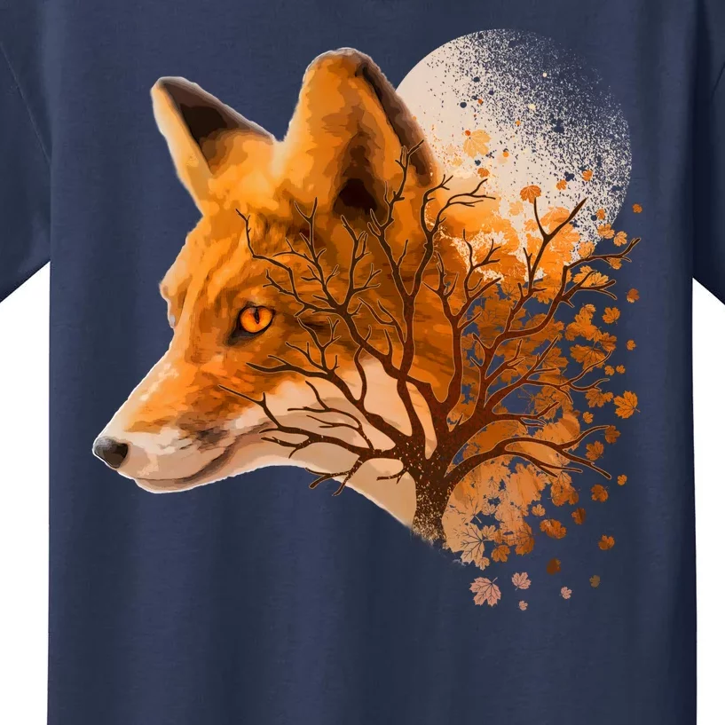 Cool Red Fox Tree Kids T-Shirt