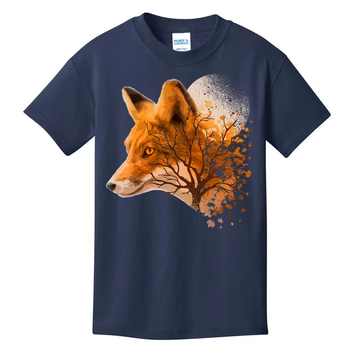 Cool Red Fox Tree Kids T-Shirt