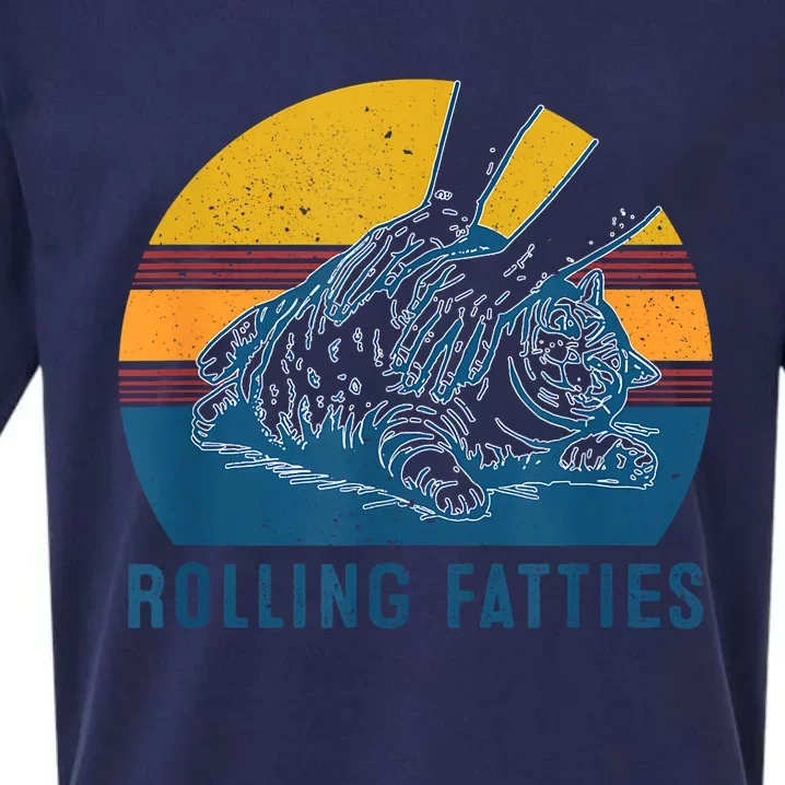 Cat Rolling Fatties Funny Sueded Cloud Jersey T-Shirt