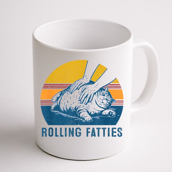 Cat Rolling Fatties Funny Front & Back Coffee Mug