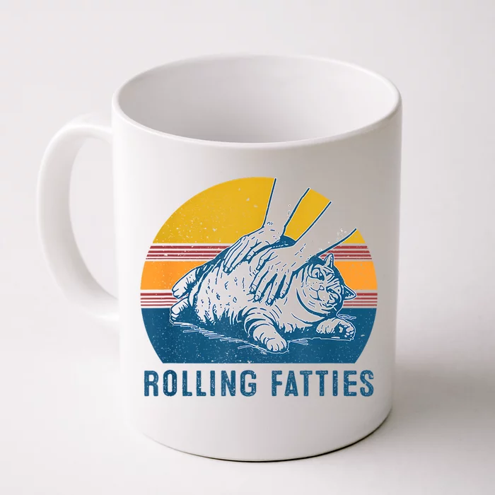 Cat Rolling Fatties Funny Front & Back Coffee Mug