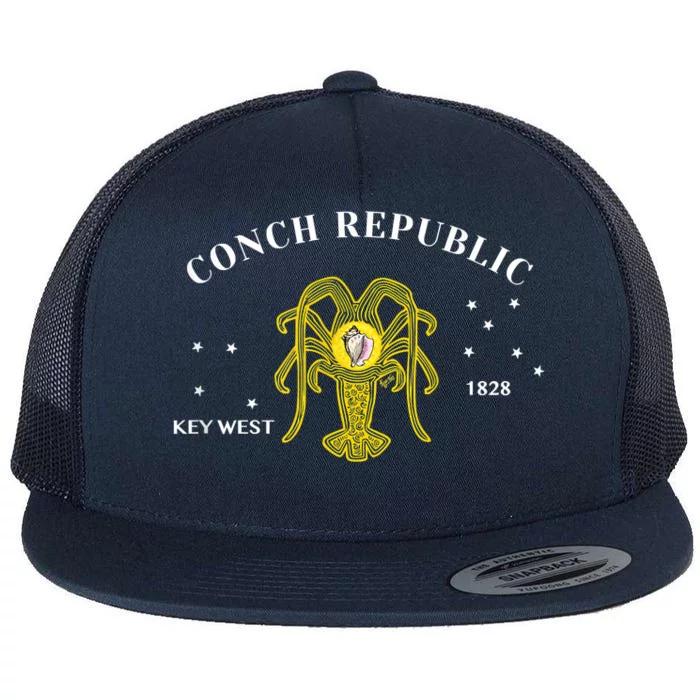 Conch Republic Flag Lobster Florida Keys Lobster Season Flat Bill Trucker Hat