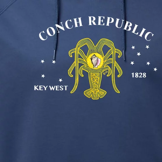 Conch Republic Flag Lobster Florida Keys Lobster Season Tank Top Performance Fleece Hoodie