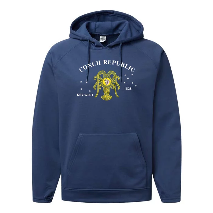 Conch Republic Flag Lobster Florida Keys Lobster Season Tank Top Performance Fleece Hoodie