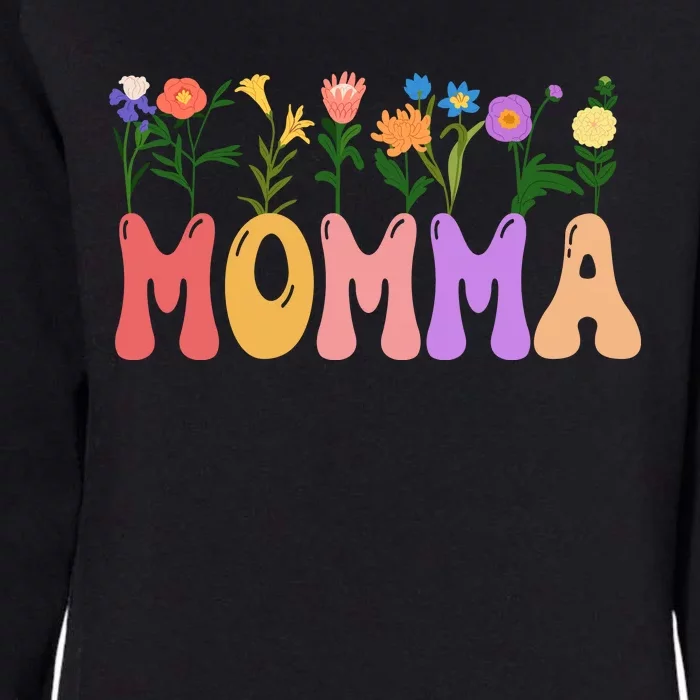 Cute Retro Floral Momma Womens California Wash Sweatshirt