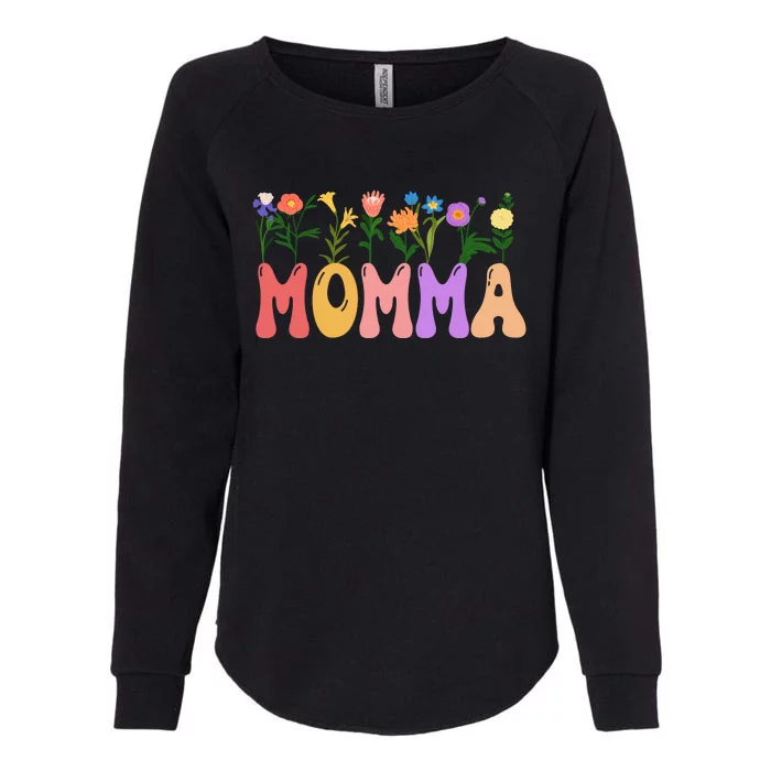 Cute Retro Floral Momma Womens California Wash Sweatshirt