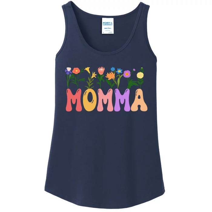 Cute Retro Floral Momma Ladies Essential Tank