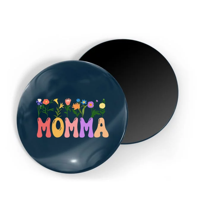 Cute Retro Floral Momma Magnet