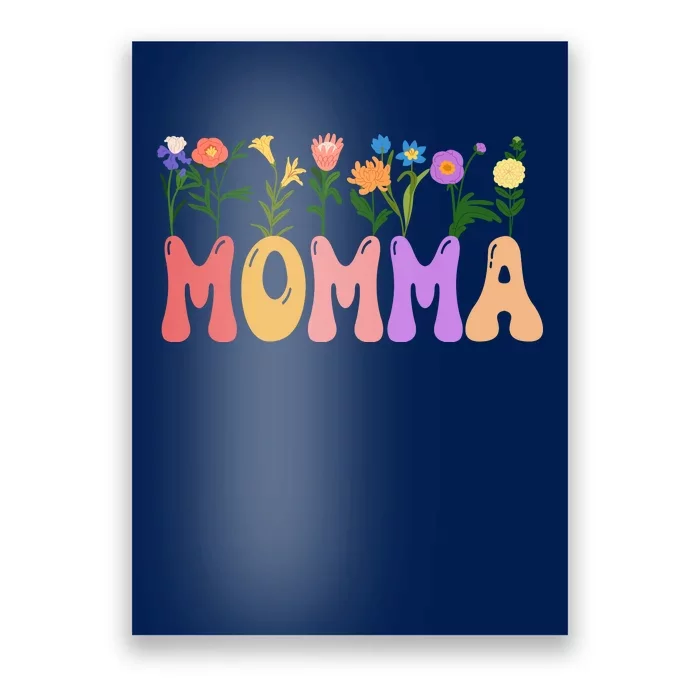 Cute Retro Floral Momma Poster