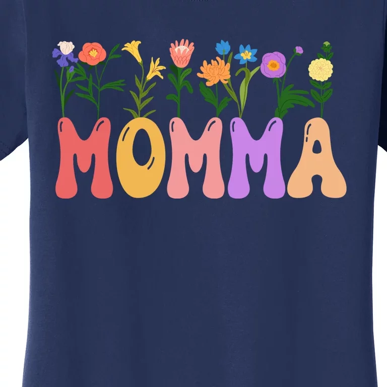 Cute Retro Floral Momma Women's T-Shirt