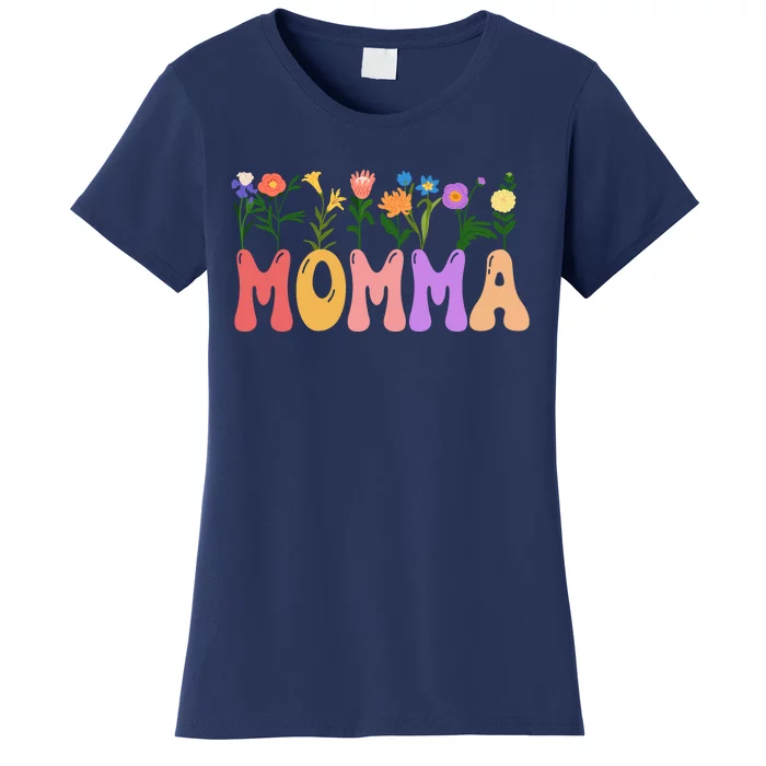 Cute Retro Floral Momma Women's T-Shirt