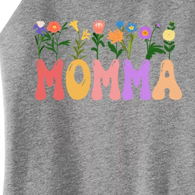 Cute Retro Floral Momma Women’s Perfect Tri Rocker Tank