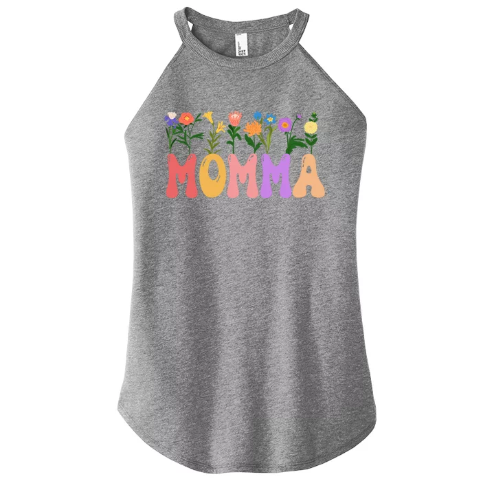 Cute Retro Floral Momma Women’s Perfect Tri Rocker Tank