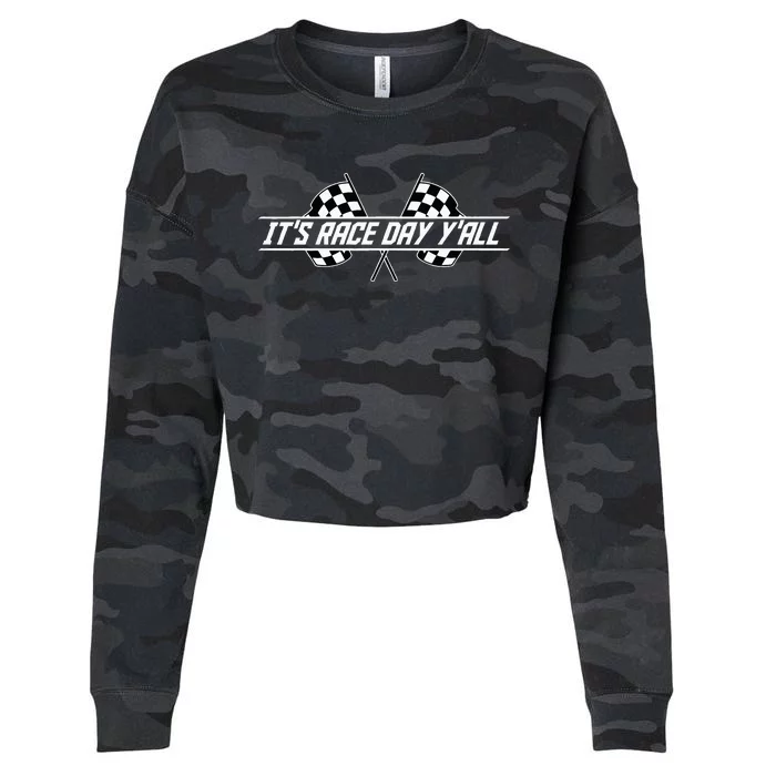 Car Racing Flag Finish Line Checkered Automobile Sport Racer Cropped Pullover Crew