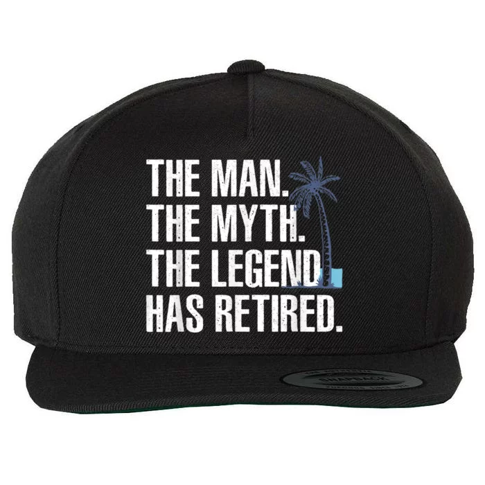 Cool Retirement For  Grandpa Dad Retired Man Myth Legend Wool Snapback Cap