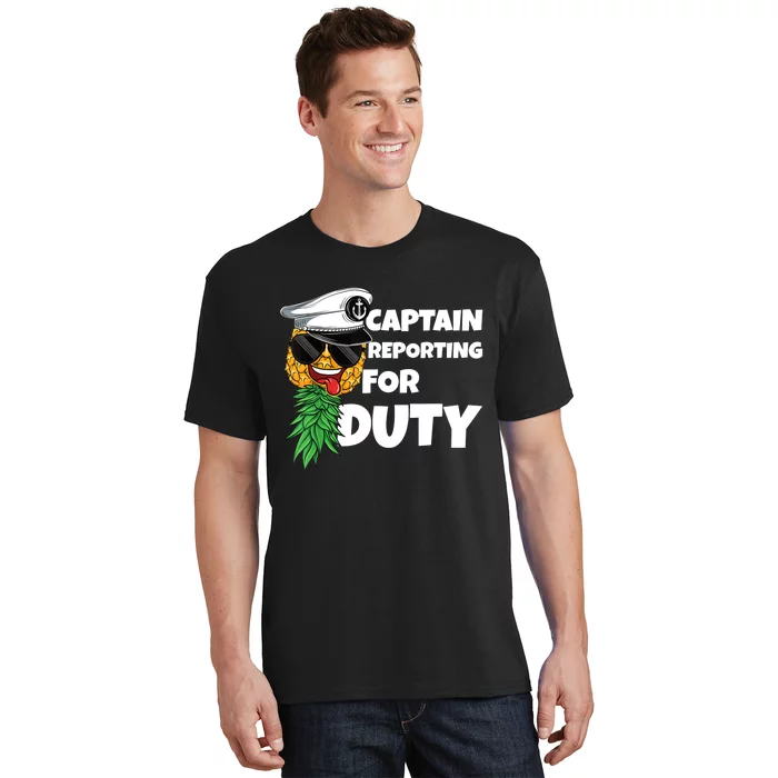 Captain Reporting For Duty Upside Down Pineapple Swinger T-Shirt