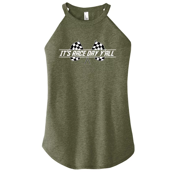 Car Racing Flag Finish Line Checkered Automobile Sport Racer Women’s Perfect Tri Rocker Tank