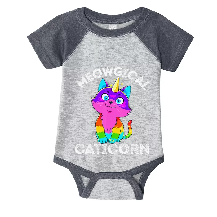 Caticorn Rainbow Funny My Cat Is A Magical Unicorn Kittycorn Infant Baby Jersey Bodysuit