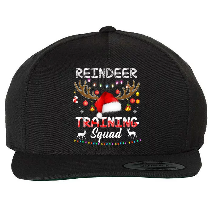 Christmas Running Funny Reindeer Training Squad Team Family Cool Gift Wool Snapback Cap