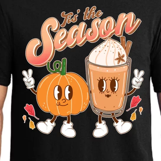 Cute Retro Fall Pumpkin Spice Tis The Season Pajama Set