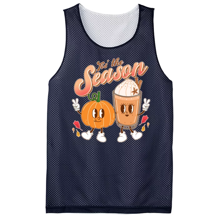 Cute Retro Fall Pumpkin Spice Tis The Season Mesh Reversible Basketball Jersey Tank