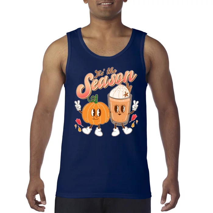 Cute Retro Fall Pumpkin Spice Tis The Season Tank Top