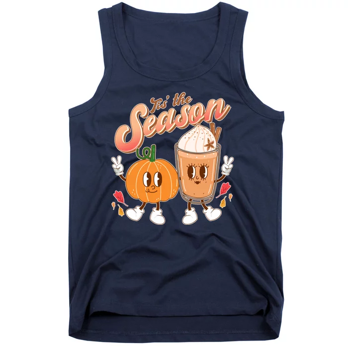 Cute Retro Fall Pumpkin Spice Tis The Season Tank Top