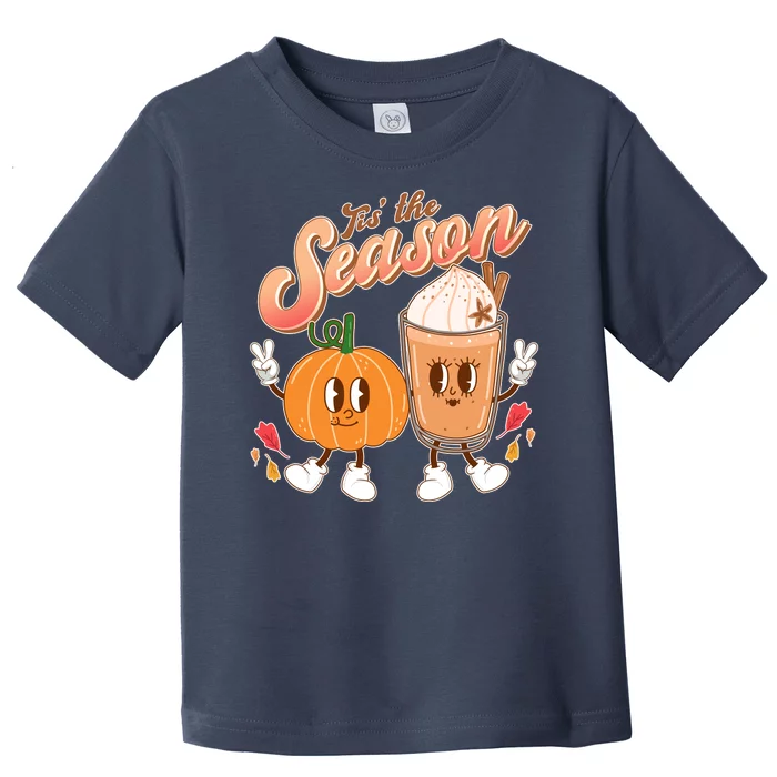 Cute Retro Fall Pumpkin Spice Tis The Season Toddler T-Shirt