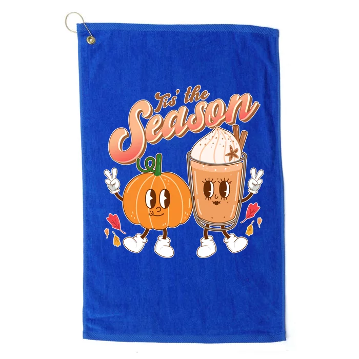 Cute Retro Fall Pumpkin Spice Tis The Season Platinum Collection Golf Towel