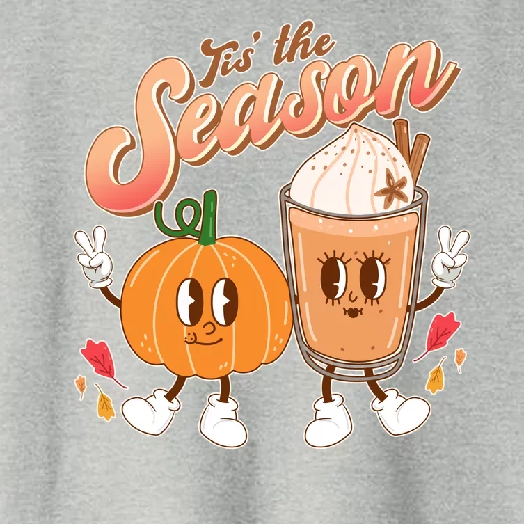 Cute Retro Fall Pumpkin Spice Tis The Season Women's Crop Top Tee