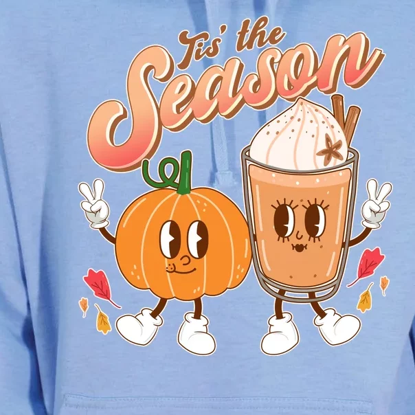 Cute Retro Fall Pumpkin Spice Tis The Season Unisex Surf Hoodie