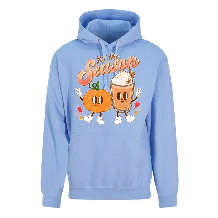 Cute Retro Fall Pumpkin Spice Tis The Season Unisex Surf Hoodie