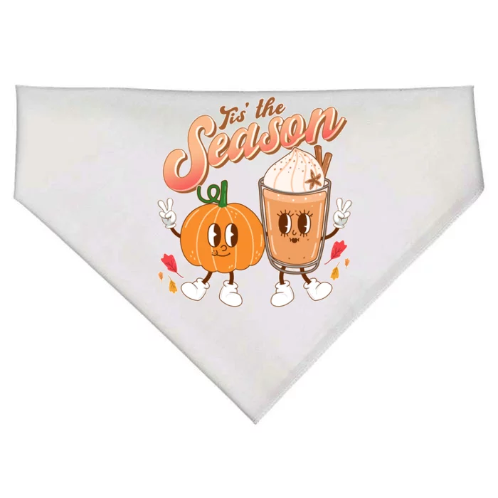 Cute Retro Fall Pumpkin Spice Tis The Season USA-Made Doggie Bandana