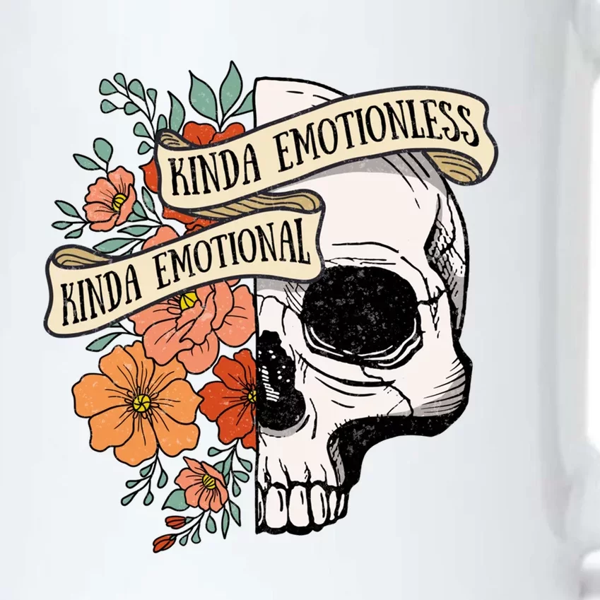 Cute Retro Fall Halloween Kinda Emotional Kinda Emotionless Gift Black Color Changing Mug