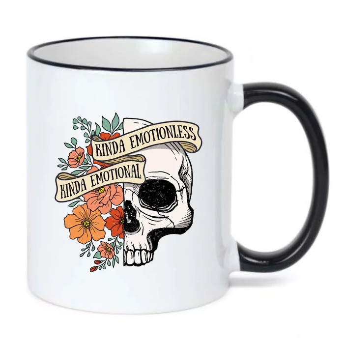 Cute Retro Fall Halloween Kinda Emotional Kinda Emotionless Gift Black Color Changing Mug