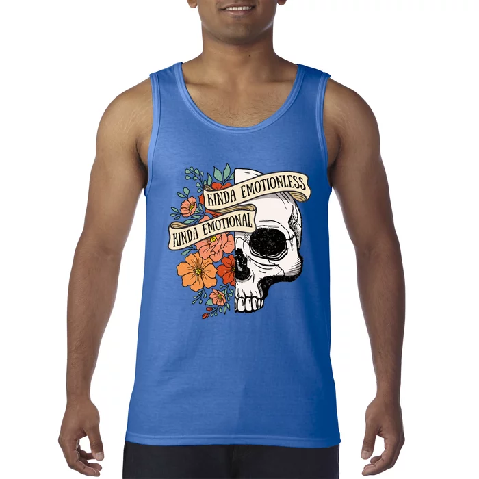 Cute Retro Fall Halloween Kinda Emotional Kinda Emotionless Gift Tank Top